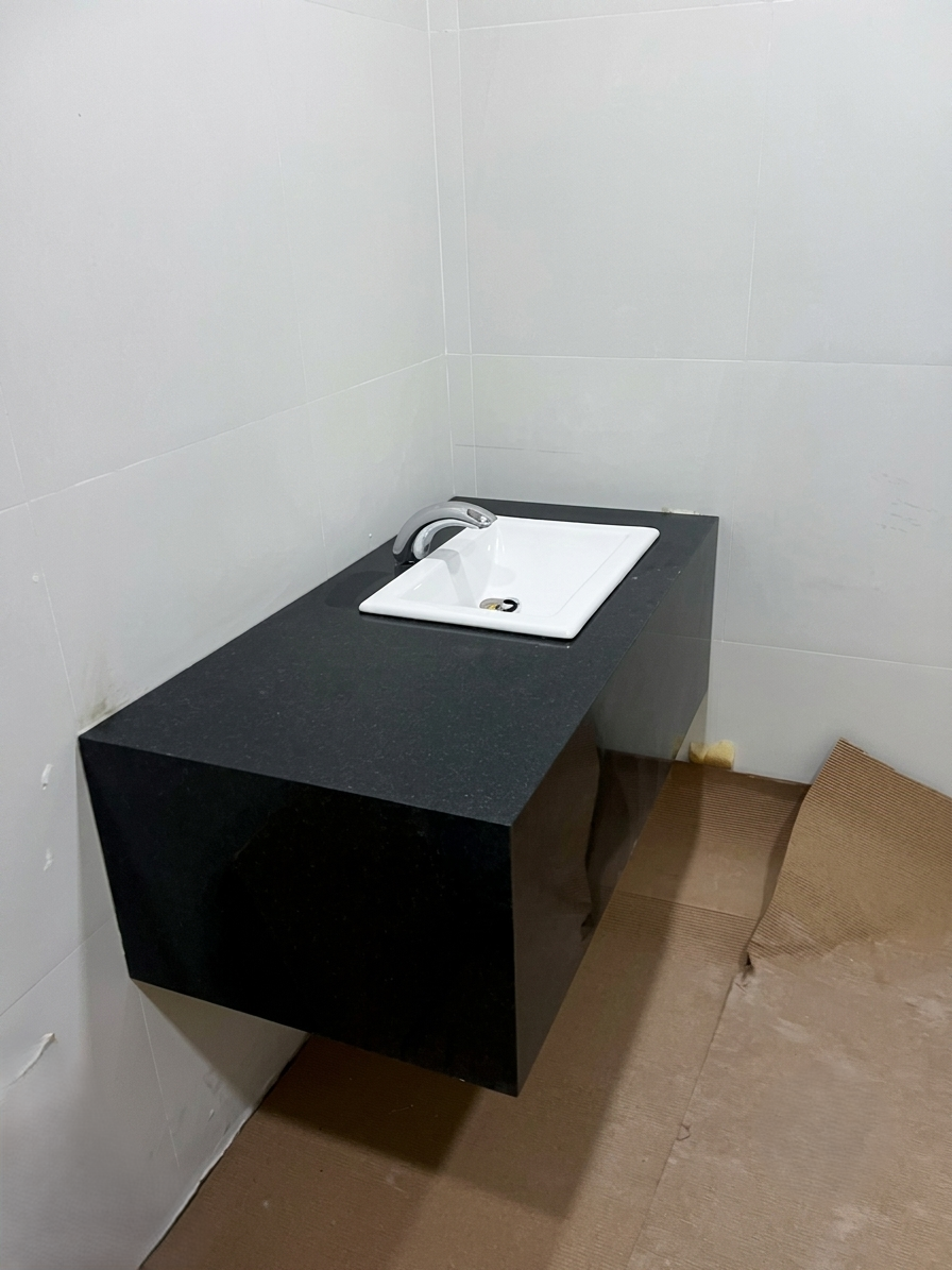 Lavaneta de Corian flotante-Superficie solida